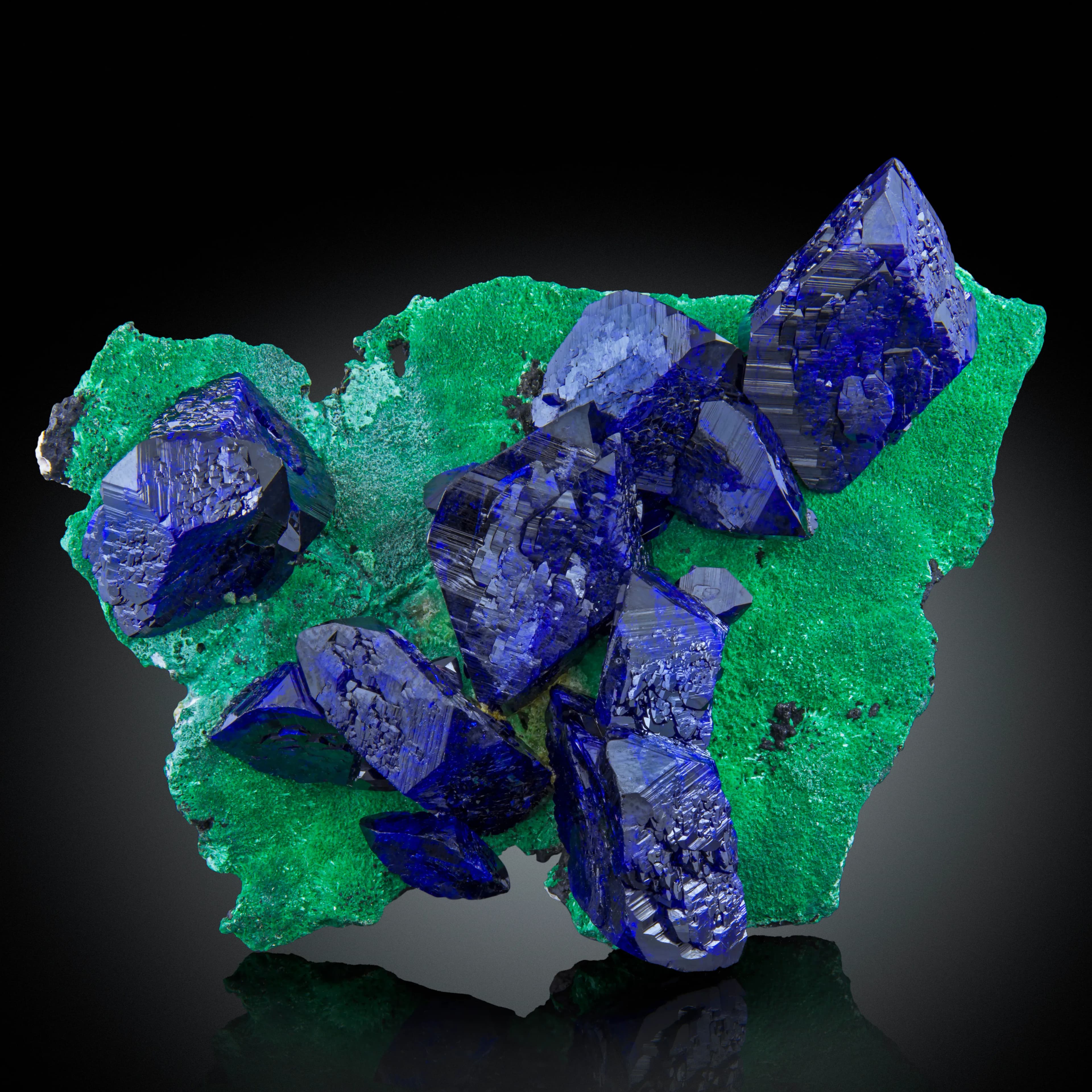 Azurite on Malachite