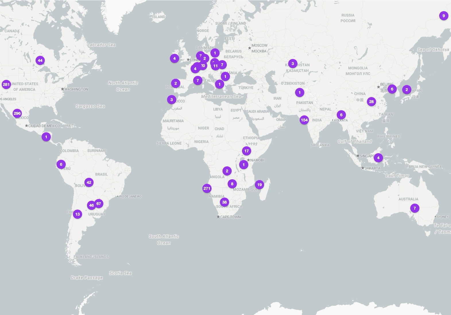 Amethyst World Map on EarthWonders