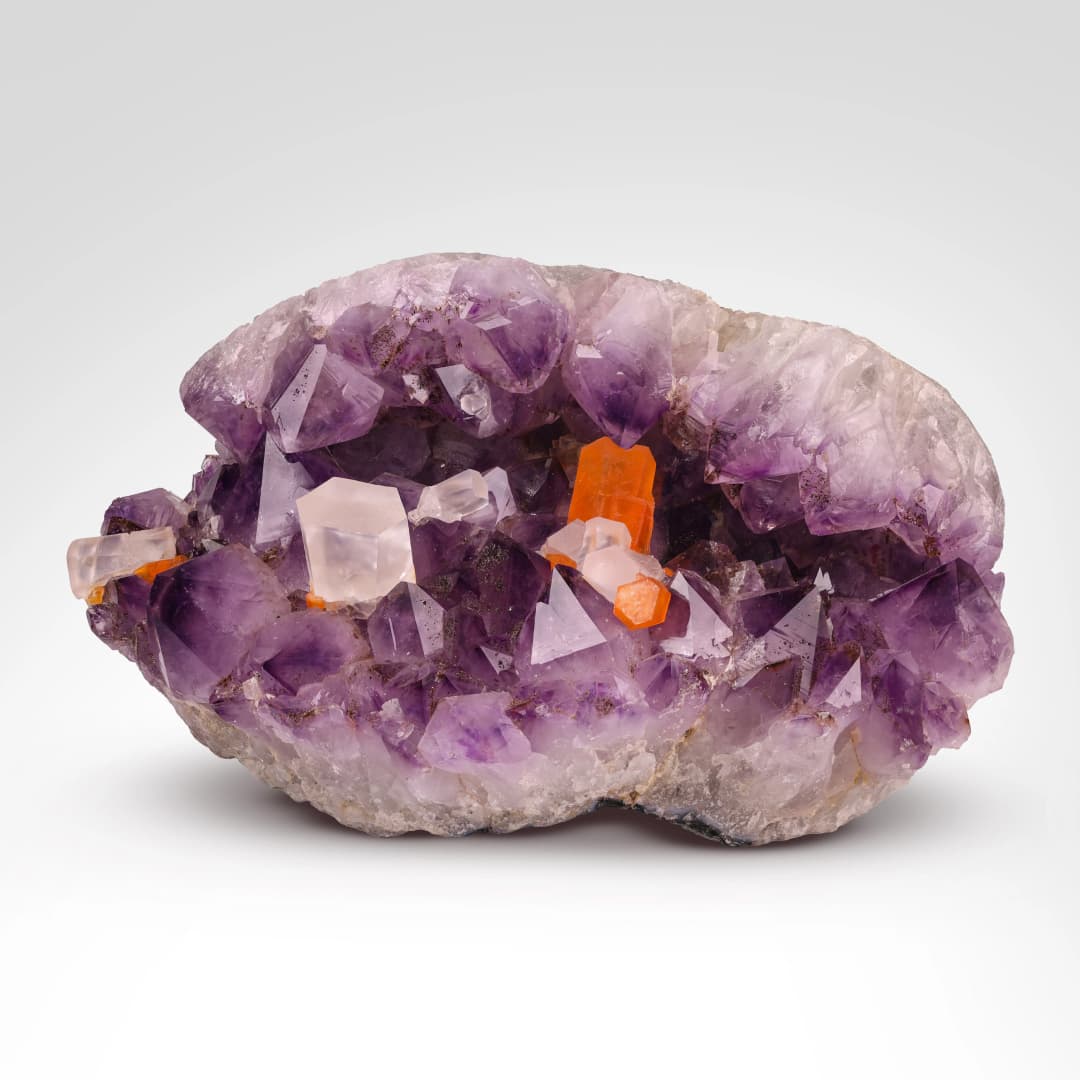 Amethyst with Orange Calcite